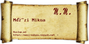 Mázi Miksa névjegykártya